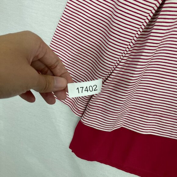 New Chico's Red White Striped V Neck Side Stretch Slit Knit Top size Large/2 - Picture 11 of 11